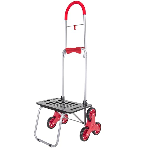 dbest products Stair Climber Bigger Trolley Dolly MM , Handtruck Hardware Garden Utility Cart, Red