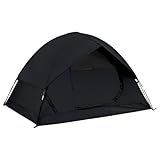 Spacious Waterproof 2/4 Person 4-Season Tent with Big Rain Fly – Versatile Outdoor Camping Tent for Hiking, Backpacking, and Festivals – Easy Setup & Durable Design (Black, 4 Person)