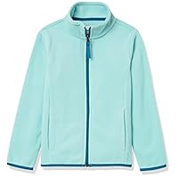 Amazon Essentials Giacca con Collo a Lupetto con Cerniera Integrale in Pile Bambine e Ragazze, Blu Acqua/Foglia di tè, 8 Anni