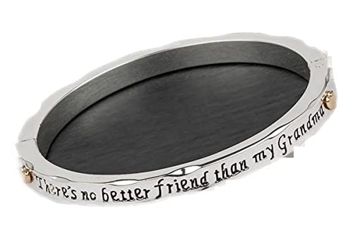Equilibrium Two Tone Silver Plated Hinged Bangle Grandma Friend