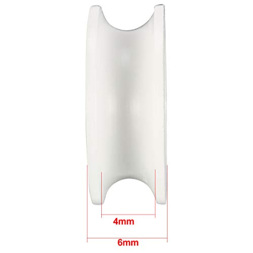 sourcing map 4 Stk. Führungslager Riemenscheibe 1,5mm tief Metall V Nut Schienen Kugelrad 4x18x6mm