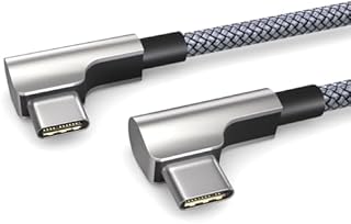 Kabel do ładowania 0,2 m, 3 A, USB C do USB C, USB 2.0, elegancka wtyczka kątowa, wyjątkowo elastyczna powłoka z tkaniny w kolorze czarnym