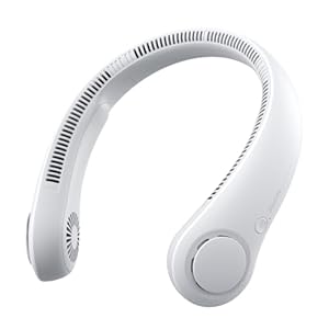 Ventilador de cuello portátil sin cuchillas, ventilador de deporte colgante sin cuchillas, 4000 mAn con pilas de ventilador personal, sin hojas, recargable, diseño de auriculares, ventilador de escritorio alimentado por USB, 3 velocidades, para interior y exterior