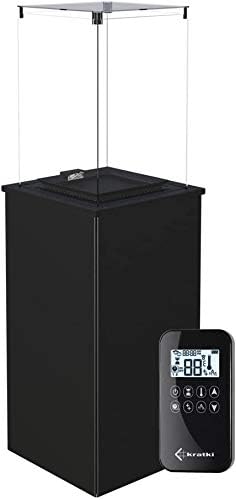 KRATKI Gas fireplace PATIO MINI | 4-8,2kW | 1366x427 mm | Steel | Garden fireplace with remote control | Liquid gas pipe | Gas fireplace for terraces, garden