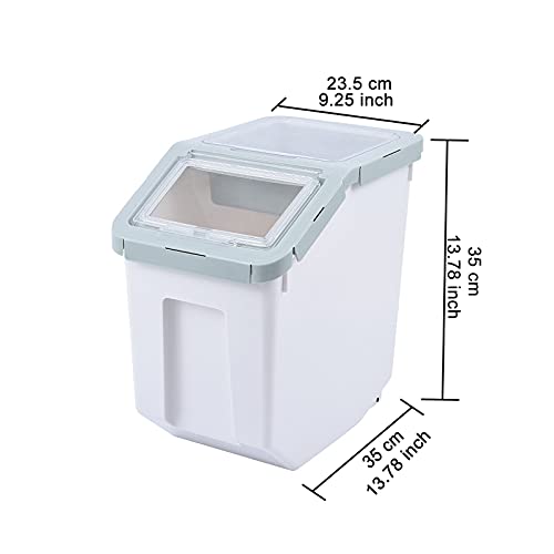 Dog Food Storage Container With Scoop, Mairuker Pet Food Storage Bin Large Airtight Dry Food Storage Bin With Measuring Cup For Storage Cat Food,Rice Baking Supplies,Flour,Rice,Kitchen Pantry Cereal (Cyan) #TOP2