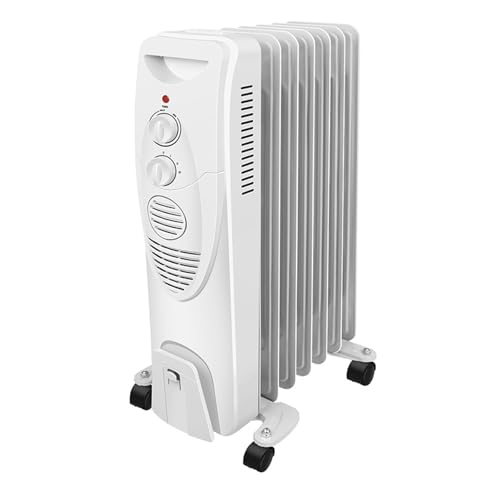 Calentador Eléctrico Radiador Lleno De Aceite Espacial Con Ruedas Energía Silenciosa(1500W)