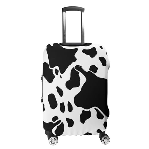 Black And White Cow Print Luggage Cover Personalization Suitcase Covers Protector Elastic Washable Baggage Cover Anti-Scratch For Traveling, Aircraft Consignment S4