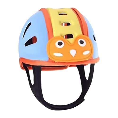 Fenteer Casco de bebé, Ligero, cómodo, Suave, para Gatear, Protector para Caminar para bebés, Azul Amarillo
