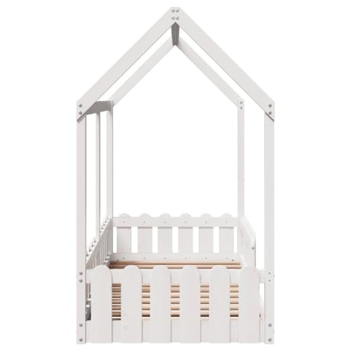Vidaxl Giroletto Casetta Bambini Bianco 80X160 Cm Legno Massello Pino, Struttura Letto Casa Per Bambini, Giroletto Per Bambini, Telaio Letto Per Bambini - 5
