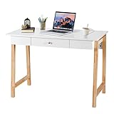💻Material seleccionado: Fabricada en MDF de alta calidad con patas de madera de caucho, nuestra mesa de estudio es estable y resistente, capaz de soportar 54 kg como máximo, para que puedas utilizarla durante mucho tiempo.