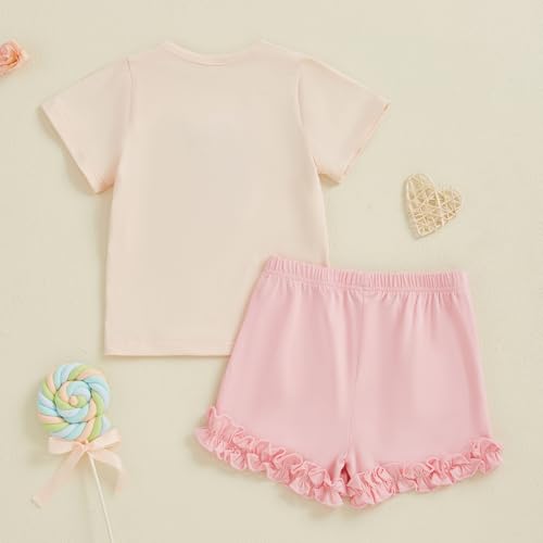 Big Sister Little Sister Matching Outfits Embroidered Bow Little/Big Sister Shirt Ruffle Shorts 18 Month 2T 3T 4T4
