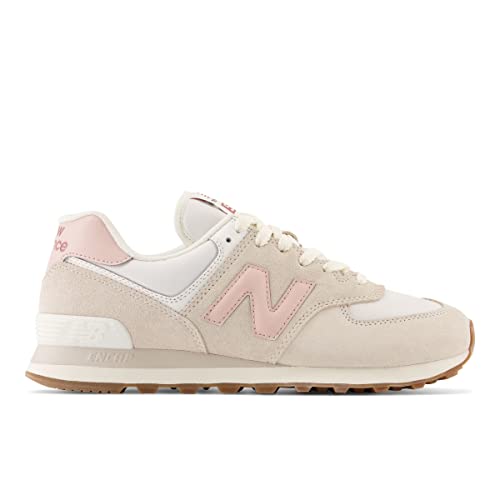 New Balance New Balance Unisex-Adult U574 V2 Retro Brights Sneaker, White/Pink, Men 12 M/Women 13.5 W