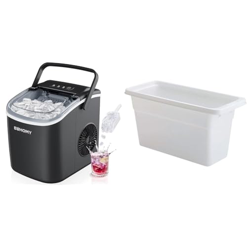Máquina de hielo de encimera EUHOMY con asa 26 lbs 24h