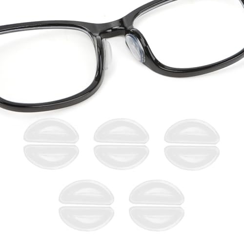 10 PCS Clear Silicone Air Bag Eyeglass Nose Pads for Glasses Comfort, 3 mm Adhesive Eye Glasses Nose Pads Non Slip Anti Slip Nose Pieces for Sunglasses Plastic Frame Glasses Replacement