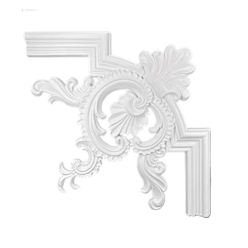 Flor de esquina techo PU, moldura decorativa impermeable ligera, for decoración del hogar, pared TV, sala estar, 1 ud(14x14cm)