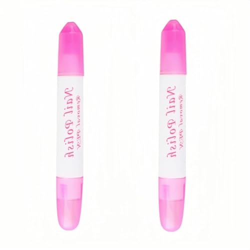 2Pcs Pink Nail Erase Pen Removable Head Nail Polish Cleaning Plastic Manicure Corrector Pen for Manicure Fingernail Home Salon Use Nail Polish,Foot, Hand and Nail Care,Nails Art and Polish(6g)
