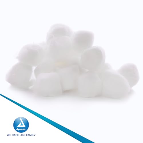 Dynarex Cotton Ball, Non-Sterile, Size Medium, General Purpose Swabs, for Home, Office, Clinics, Schools and DIY, 1 Box of 2000