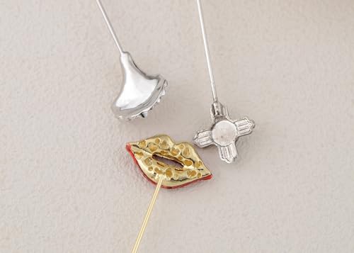Image of Alilang 3Pcs Vintage Style Hat Lapel Brooch Pins with Flexible Bendable Design for Secure Fit on Hats, Scarves, and Suits