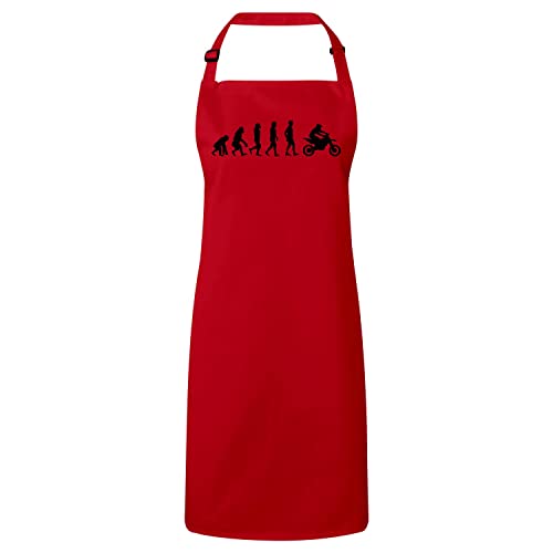 Tablier cuisine rouge Evolution Motocross pour cuisiner sans tacher ses vêtements