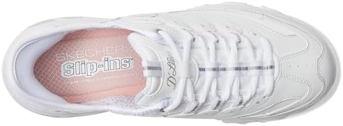 Skechers Sport Women's Women's D'Lites New Scene Hands Free Slip-Ins Sneaker, White/Silver, 7 | Image 1