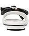 KARL LAGERFELD Paris Women's Ciaran Flat Sandal with Bow Detail, Bright White/Black, 5