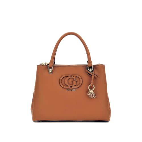 GUESS Calebra Status Satchel, Bolso Cruzado para Mujer, Coñac, Talla Unica GUESS Calebra Status Satchel, Bolso Cruzado para Mujer, Coñac, Talla Unica
