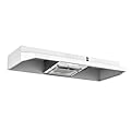 FIREGAS Range Hood 36 inch Under Cabinet, Ducted/Ductless Convertible Kitchen Hood, Stainless Steel Vent Hood with LED Light,2 Speed Exhaust Fan, White