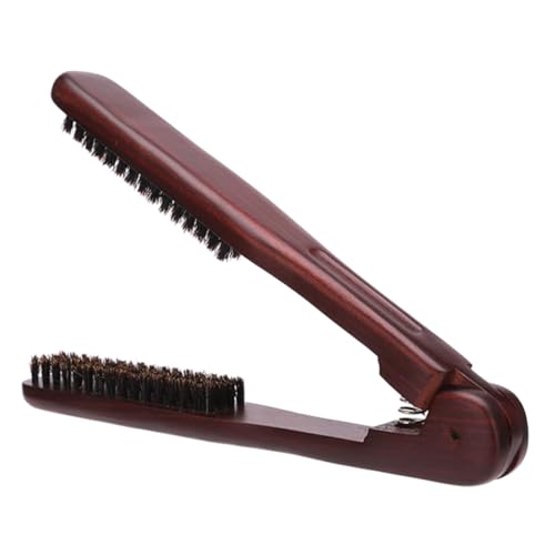 TOPPERFUN Cepillo Alisador Doble Cara Antiestático con Cerdas de Jabalí para y Alisado Profesional Mango Ergonómico y Diseño Versátil para Salones y Diario