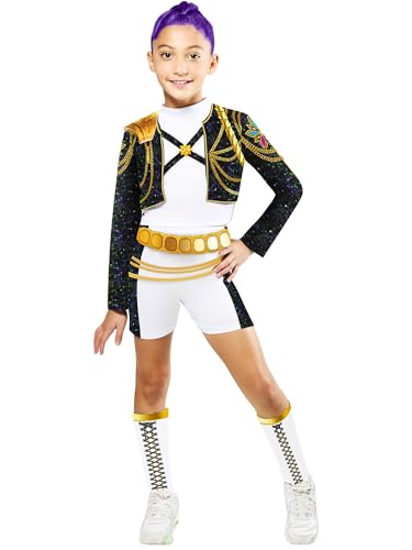 Rubies DISFRAZ KPOP RUMI GOLD HYBRID, para niña, niñas, k-pop- rumi, netflix, Top, chaqueta, pantalones cortos,calentadores, Licencia oficial Netflix, huntrix, carnaval, fiestas y cosplay. TALLA XS