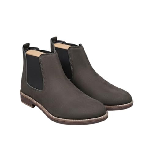 Image of Men's Chelsea Boots Suede Finish Slip-On Ankle Boots Elastic Side Panel Casual & Formal Wear