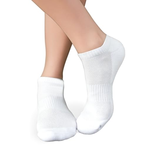 YAX SOCKS 6-Pack White Low Cut Socks for Men - Made in Colombia, Soft Cotton Blend, Breathable, No Show, Cushioned Sole, Shoe Size 8-12, Durable & Stretchable, for Casual, Sports, Everyday Wear