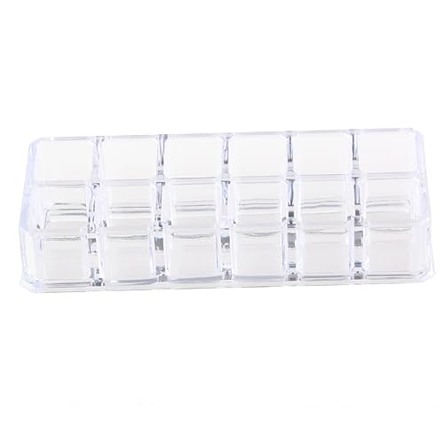 FOMIYES Organiseur Maquillage Acrylique Transparent 12 Compartiments Support Présentoir Rouge À Lèvres Compact Rangement Cosmétique Pour Usage...