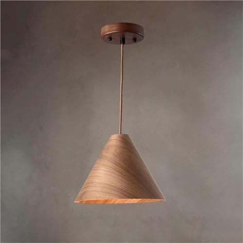 Lámpara de techo de madera retro colgante para comedor y cocina nogal