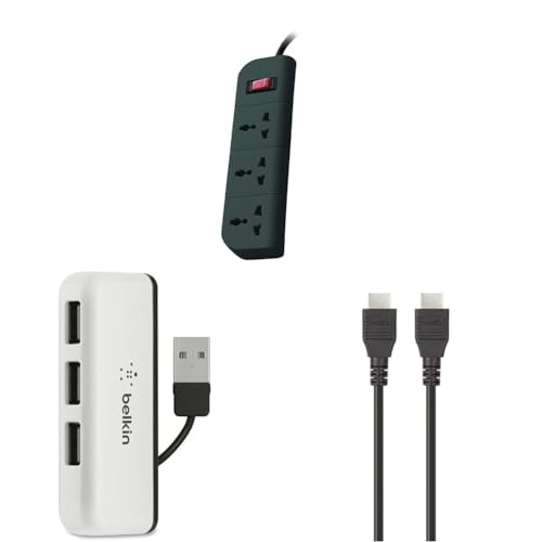 Image of Belkin 3-Socket Surge Protector Universal Socket with 5Ft (1.5-Meter) Heavy Duty Cable Overload Prot