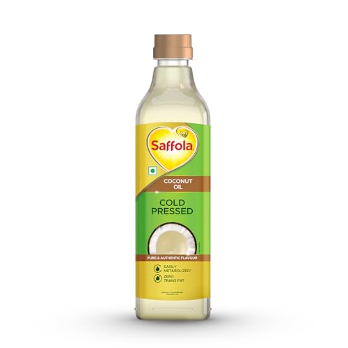 Image of Saffola Cold Pressed Coconut Oil, 0 Trans fat, No chemicals or heat, Unrefined, 1L