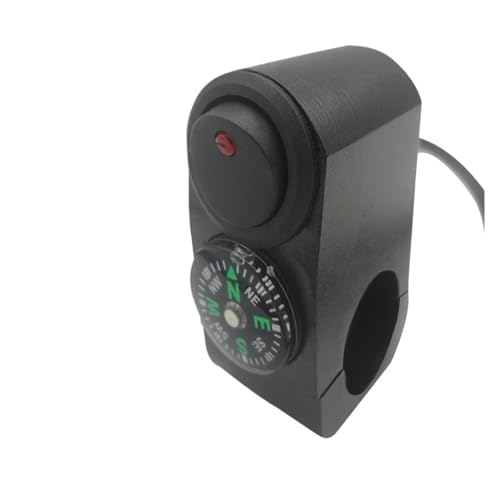 Interruptor de Luz Antiniebla Moto 22mm Impermeable con Brújula y Botón de Peligro