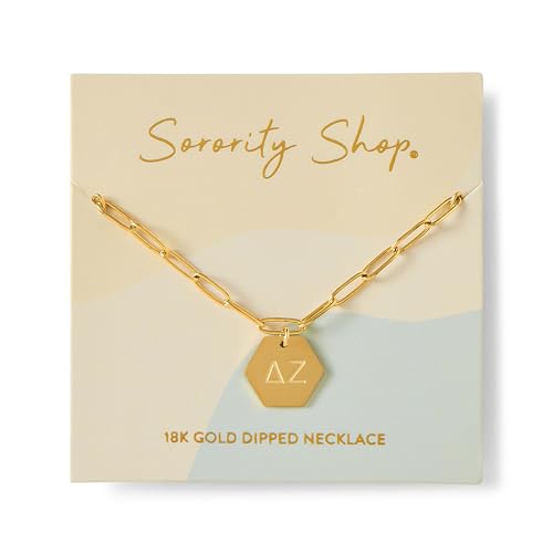 Sorority Shop Delta Zeta Paperclip Necklace — DZ 18K Gold Plated Sorority Gifts Necklace, Long-Lasting Delta Zeta Gifts for Women2