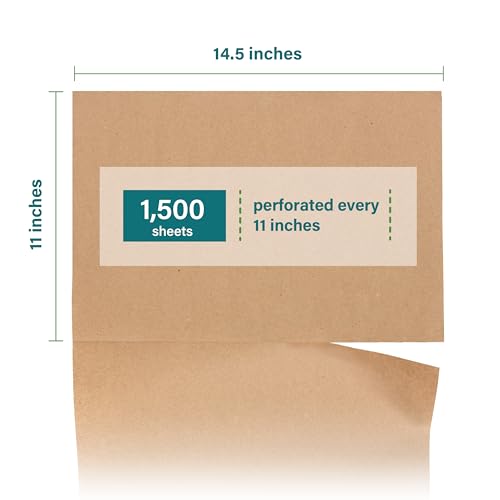 Elementree Brown Packing Paper Sheets for Moving & Shipping - 1500 Count (1375 Feet) - 14.5" x 11" Sheet Size - Sustainable Void Fill Packaging Made in the USA - Kraft Paper Thickness (00919)