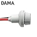 DAMA T10 T15 168 194 2825 W5W 920 921 Rubber Base Socket Wire Harness Extension Pigtail Connectors for Replacement or Retrofit | Durable Hard Rubber Female Pigtail 12 ga. 18 AWG | Pack of 2