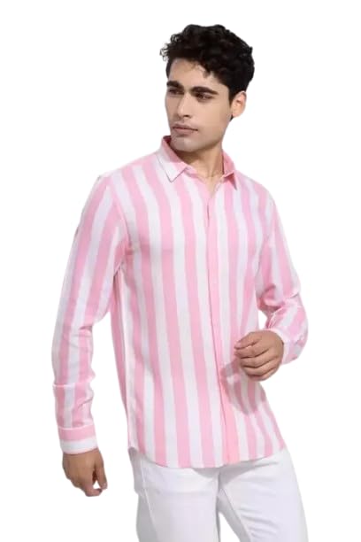 Image of Men's Cotton Casual Shirt, Brown, Full Sleeves, Regular Fit