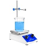 QWORK Magnetic Stirrer Hot Plate Mixer with 1000ml Capacity, 5x5 inch Size, 520°F Max Temperature - 100-2000 RPM