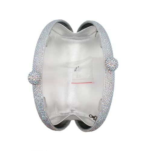 Image of UMREN Women Sparkly Rhinestone Evening Bag Crystal Clutch Purses Glitter Shell Shaped Handbag Wedding Prom Shoulder Bag