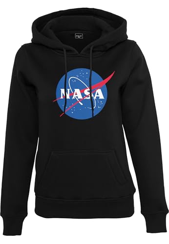 Image of Mister Tee Ladies NASA Insignia Hoodie - Damen Streetwear Kapuzenpullover, Black, Größe L