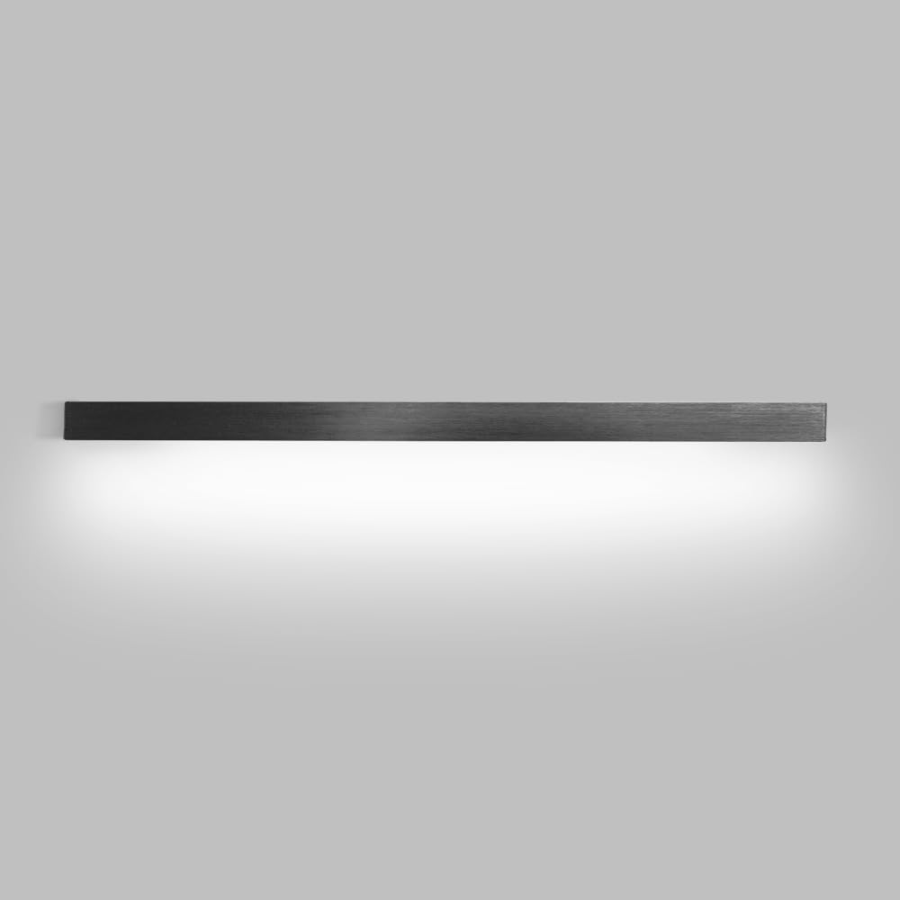 ASerZenith Led Linear Wall Sconce Lighting Modern Black Wall Light Bar Long Strip Wall Lamp,120Cm
