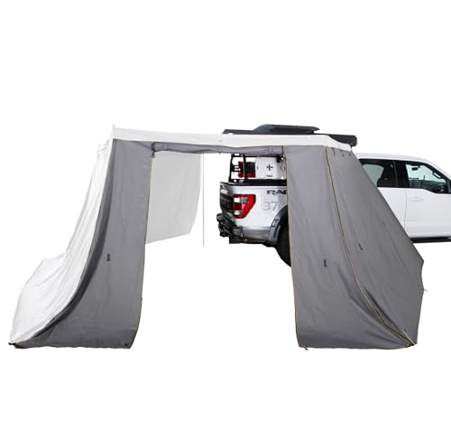 Overland Vehicle Systems 18229909 HD Nomadic 270 LT Awning Wall 1 Passenger Side | Dark Gray Fabric | Integrated Zippered Door Access for Entry Wall | Weather-Resistant | Awning Sold Separately