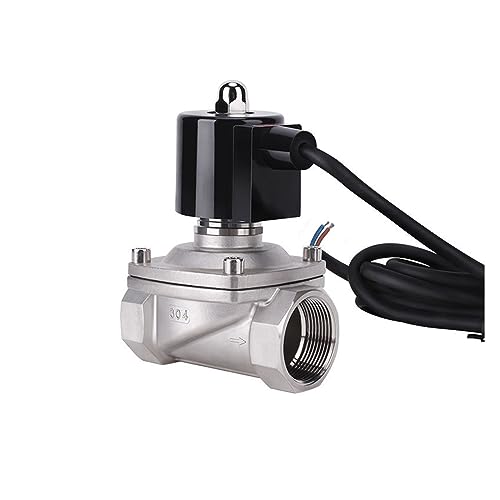 BDAYEK válvula solenoide Válvula solenoide de Fuente Normalmente Cerrada/Abierta IP68 Acero Inoxidable 304 2'(Epdm-Seal,240VAC Normally Open)