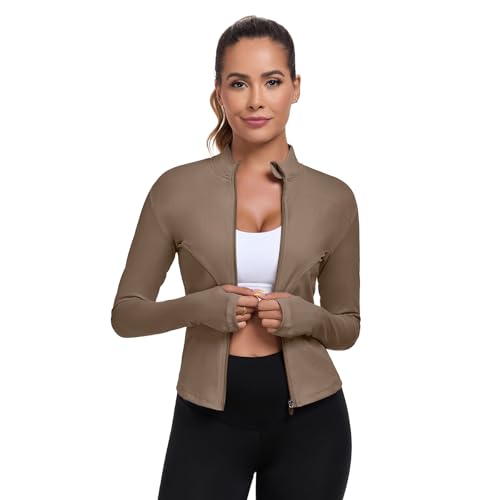 Women's Workout Jacket, Womens Lightweight Full Zip Running Track Jacket, Zip Slim Fit Athletic Tops for Gym, Yoga, Jogging4