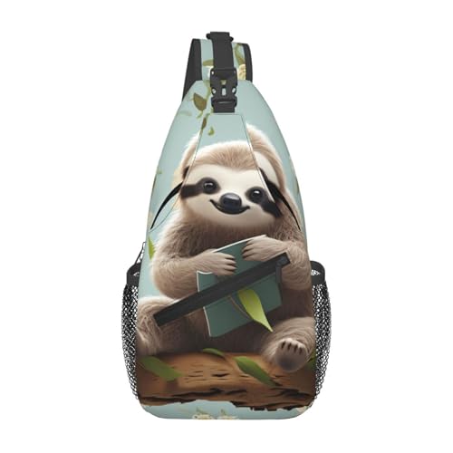 Mochila cruzada tipo sling para senderismo negra miniatura 2