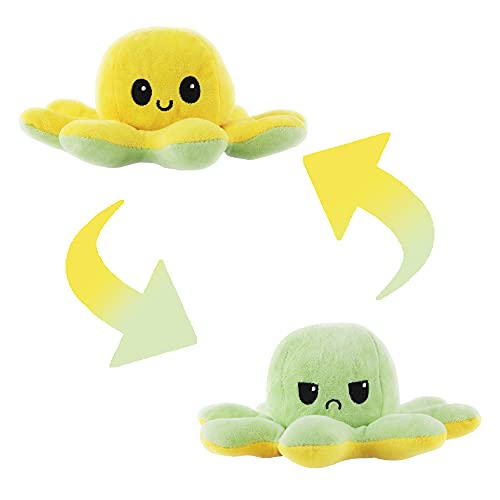 Polvo de Pelúcia Colorido Reversível TikTok Feliz e Triste (Amarelo e Verde)