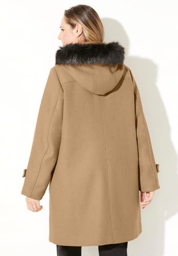 Catherines Women's Plus Size Wool Blend Toggle Peacoat2